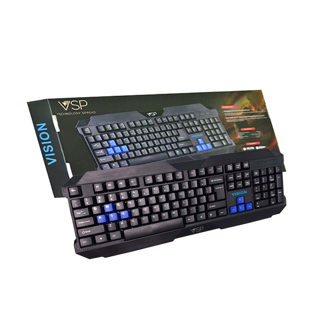 Bàn phím gaming Bosston/Vison G7 Full 104 Phím Kết nối USB dây dài 1.5m - 8 Phím nổi - BH Chính Hãng 12 Tháng