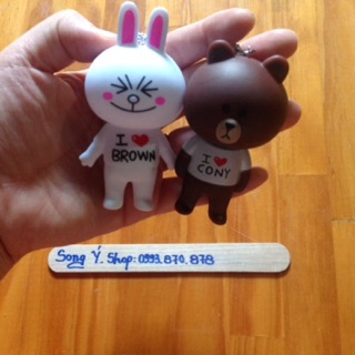 Móc khoá Line Gấu Brown và thỏ Cony