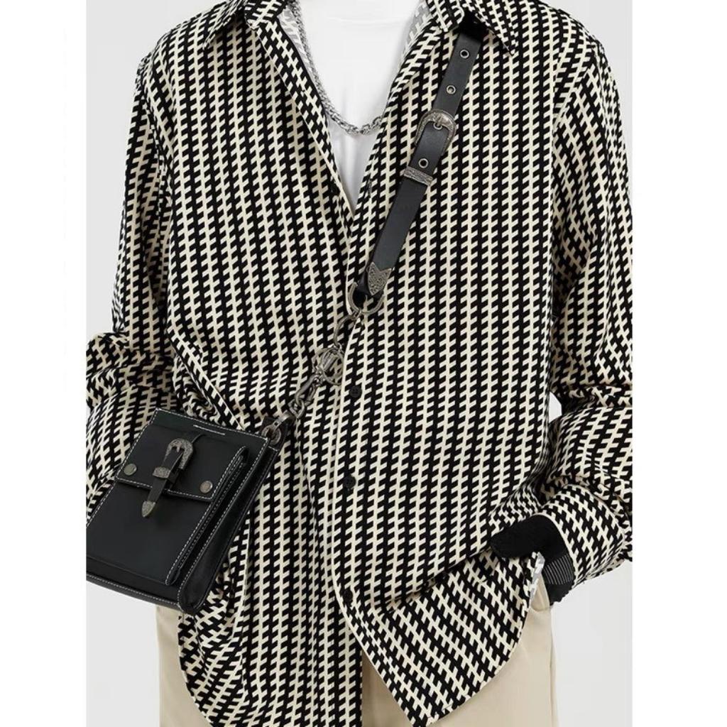 Áo sơ mi nam hoạ tiết SILVER GREY BOIZ vải lụa form rộng unisex