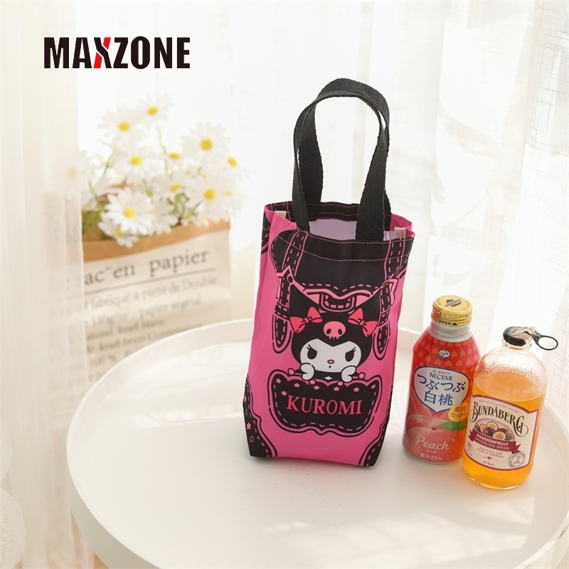 Maxzone Túi Xách Đựng Bình Nước Bằng Vải Bạt In Họa Tiết Hoạt Hình Kuromi Mymelody