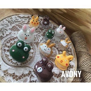 Kẹp tóc tròn đính icon thú dễ thương - kẹp 1/2 tóc - Linzy