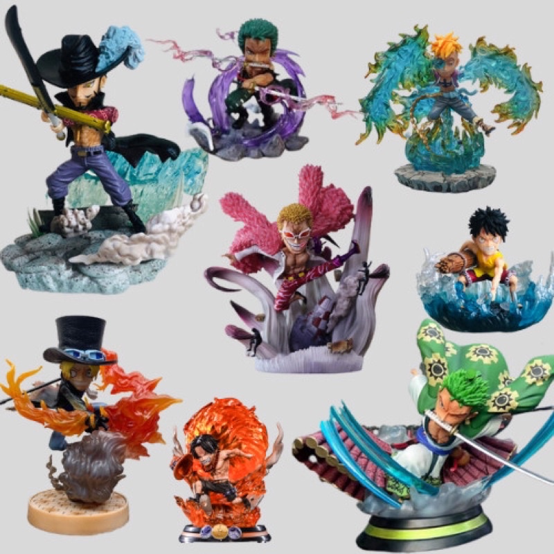 Mô hình One Piece có sẵn Luffy, Mihawk, Zoro, Ace, Sabo, Marco, Dòlamingo, Boa