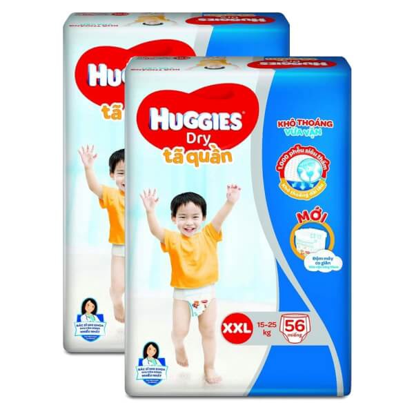 Bỉm Quần Huggies M74+8/L68+8/Xl62+8/XXl56+8 Mẫu Mới