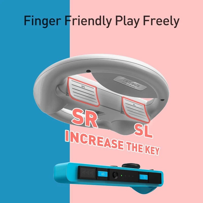 Vô lăng hỗ trợ chơi game đua xe cho Nintendo Switch chính hãng BASEUS