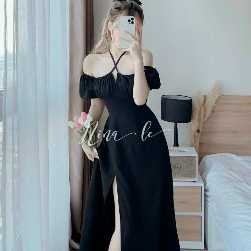 Đầm chẻ tà 2 trong 1