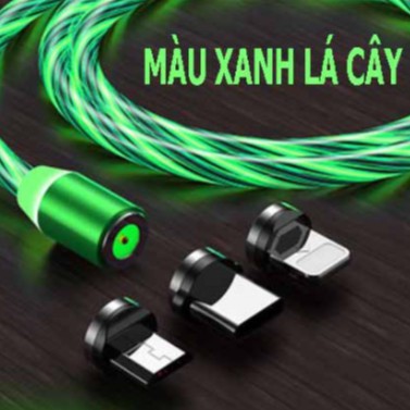 Cáp sạc nam châm dây phát sáng đầu Type C | Dài 1M -2M, Xoay 360