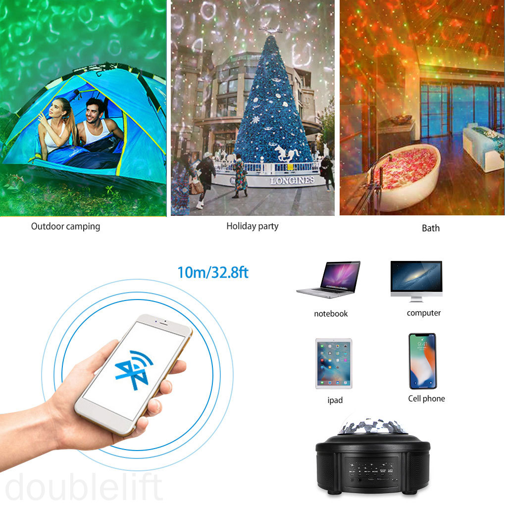 Projector Light Home Bedroom Star Sky Night Lamp Bluetooth Music Adjustable Starry Projector Light doublelift store