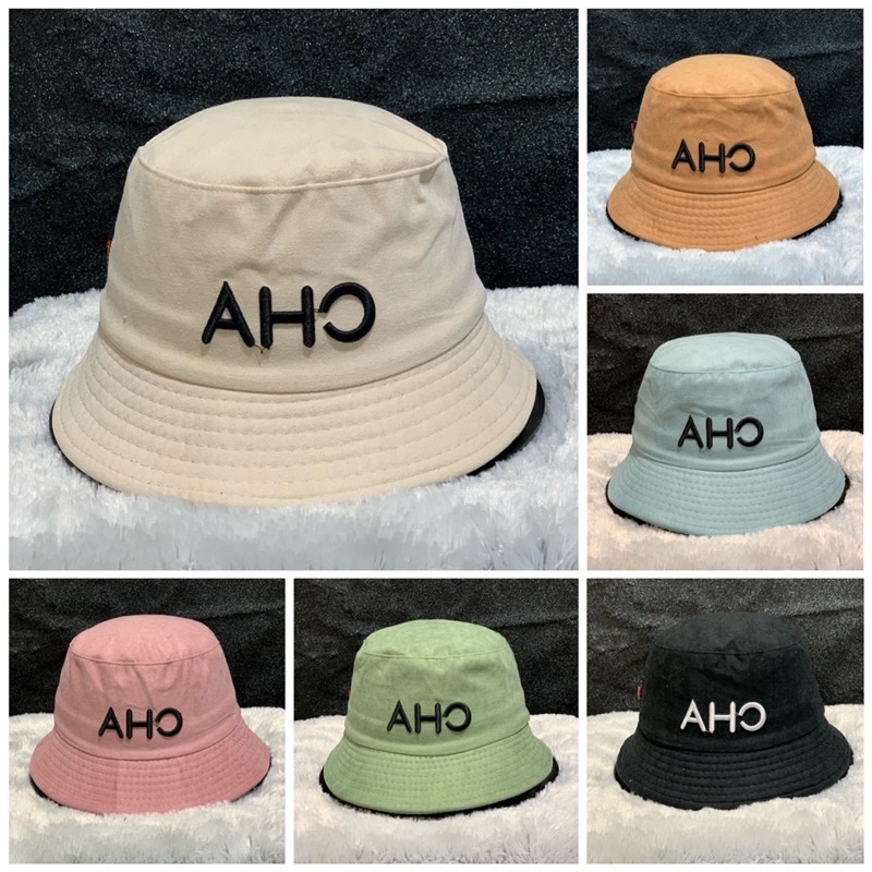 MŨ BUCKET NHUNG THÊU AHC - NÓN BUCKET AHC