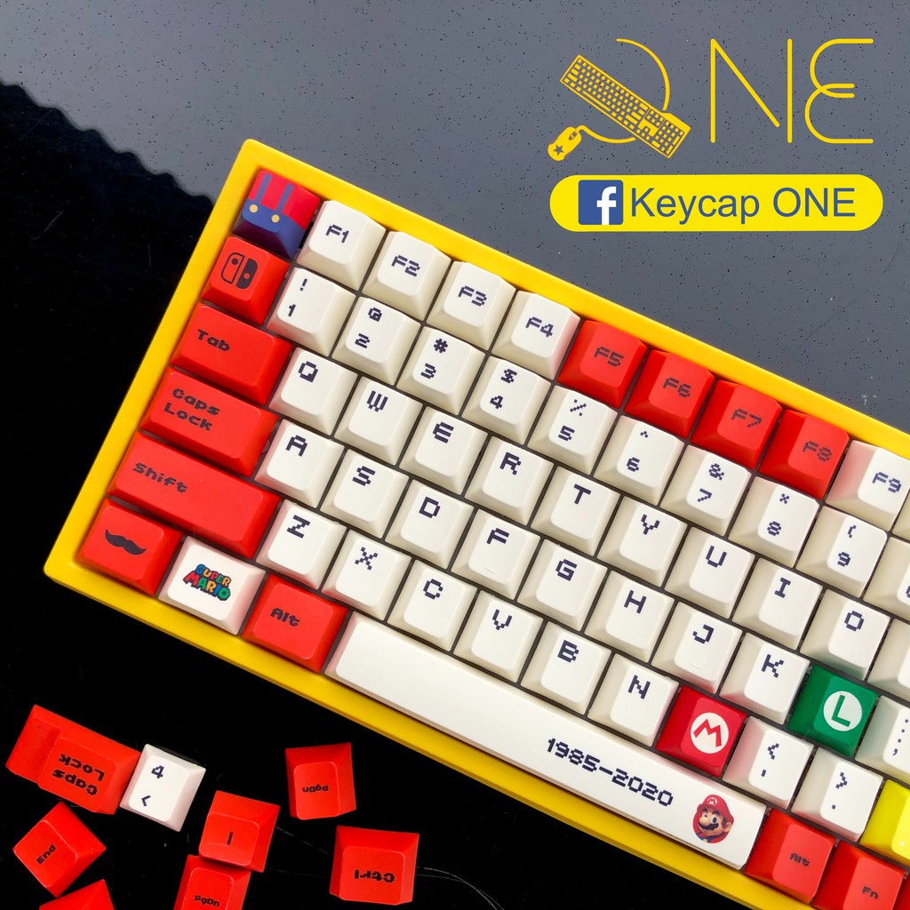 Bộ Keycap Mario Đỏ 120 nút Nhựa PBT Profile Cherry