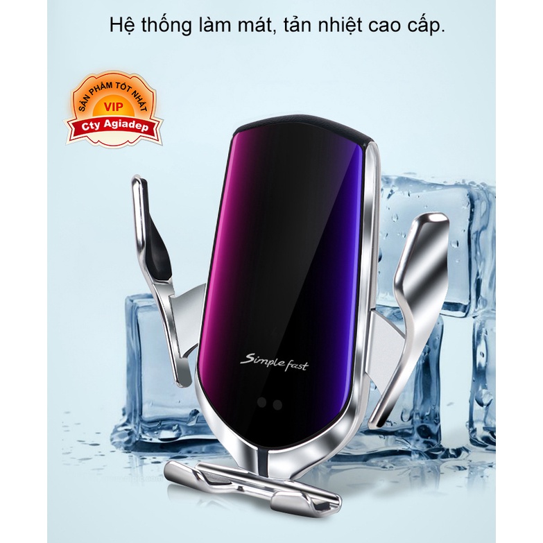 Sạc điện thoại không dây tự động trên oto xe hơi R2