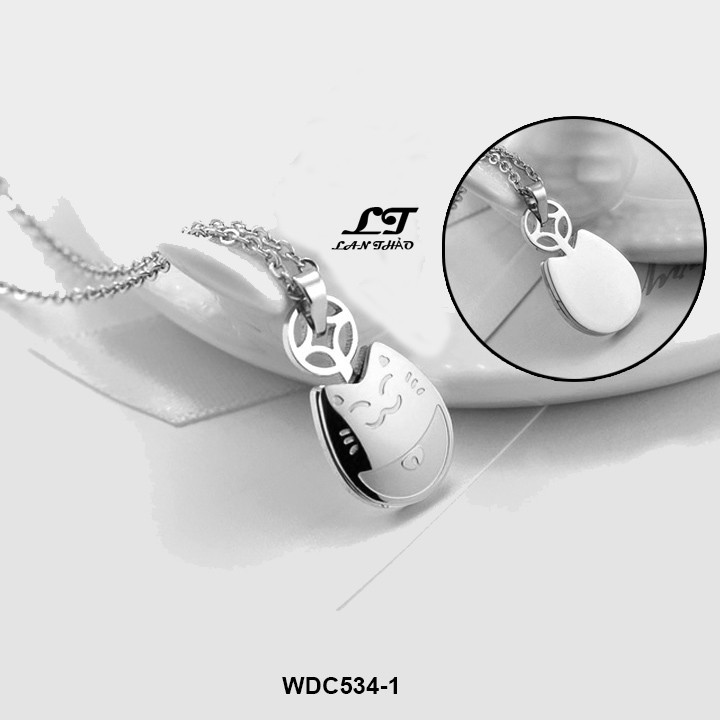 Dây chuyền Mèo Totoro may mắn (trắng) WDC534T Không đen không gỉ sét