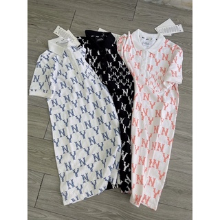 Đầm polo dáng suông M.I.B in hoạ tiết chữ 3 màu,chất thun cotton tổ ong dày dặn-hàng xuất