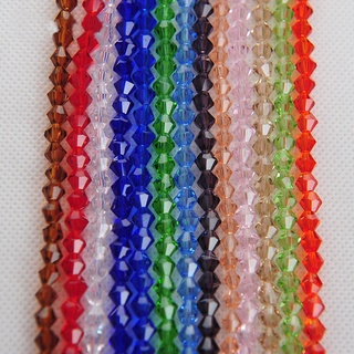 100 viên pha lê  nhiều màu 4mm hình chóp