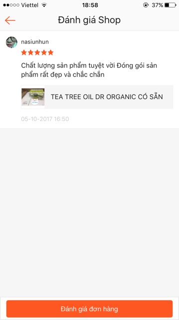 Tinh Dầu Tràm TEA TREE OIL DR ORGANIC ĐỦ BILL ANH