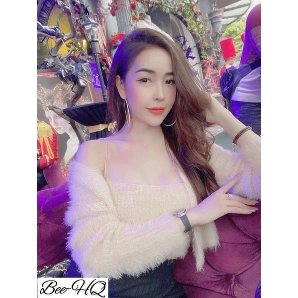 SET ÁO LEN LÔNG THỎ KÈM ÁO 2 DÂY | BigBuy360 - bigbuy360.vn