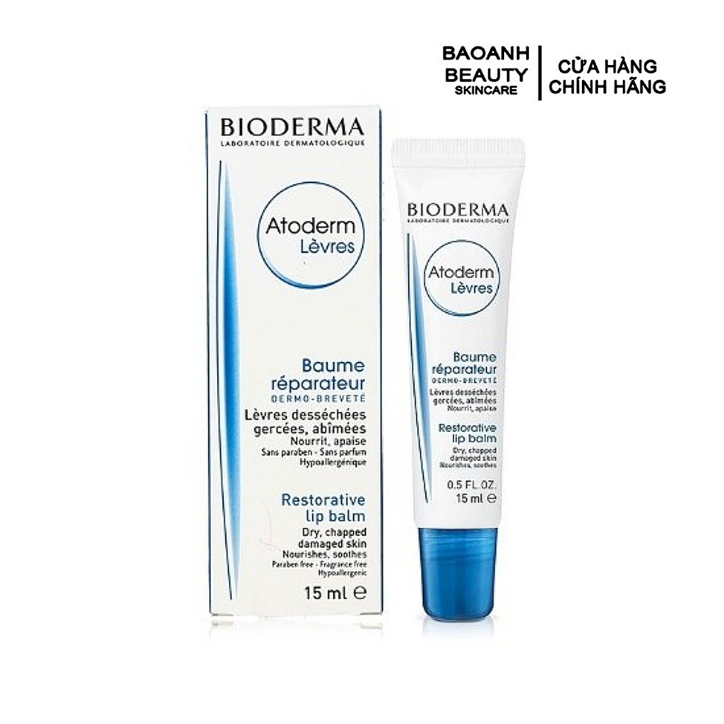 Sáp Dưỡng môi khô nứt nẻ, tổn thương Bioderma Atoderm Levres Baume - 15ml | BigBuy360 - bigbuy360.vn