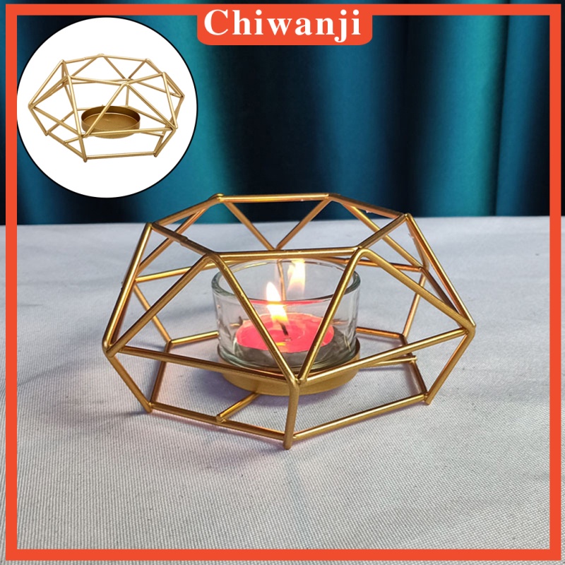 [CHIWANJI] Tea Light Candle Holder Metal Cage Candlestick for Desktop Home Decoration