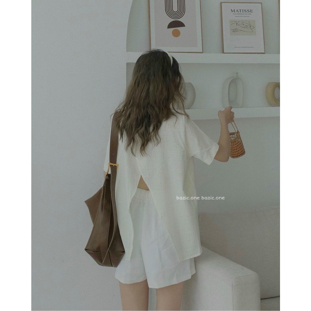 Áo sơ mi nữ cúc xẻ lưng cá tính - Hàng loại đẹp