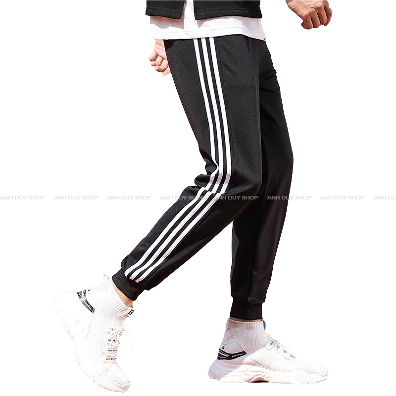 Quần Jogger Nam Nữ 3 Sọc Thun Poly Phong Cách Thể Thao Năng Động Cá Tính Unisex ANH DUY SHOP JGV11