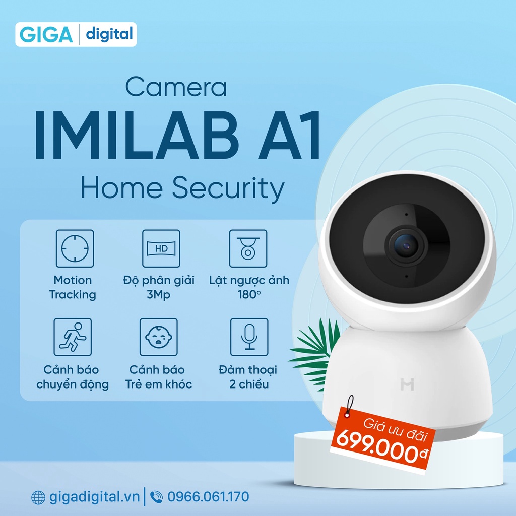 Camera giám sát 360 độ Xiaomi IMILAB A1 2K bản quốc tế Camera chống trộm