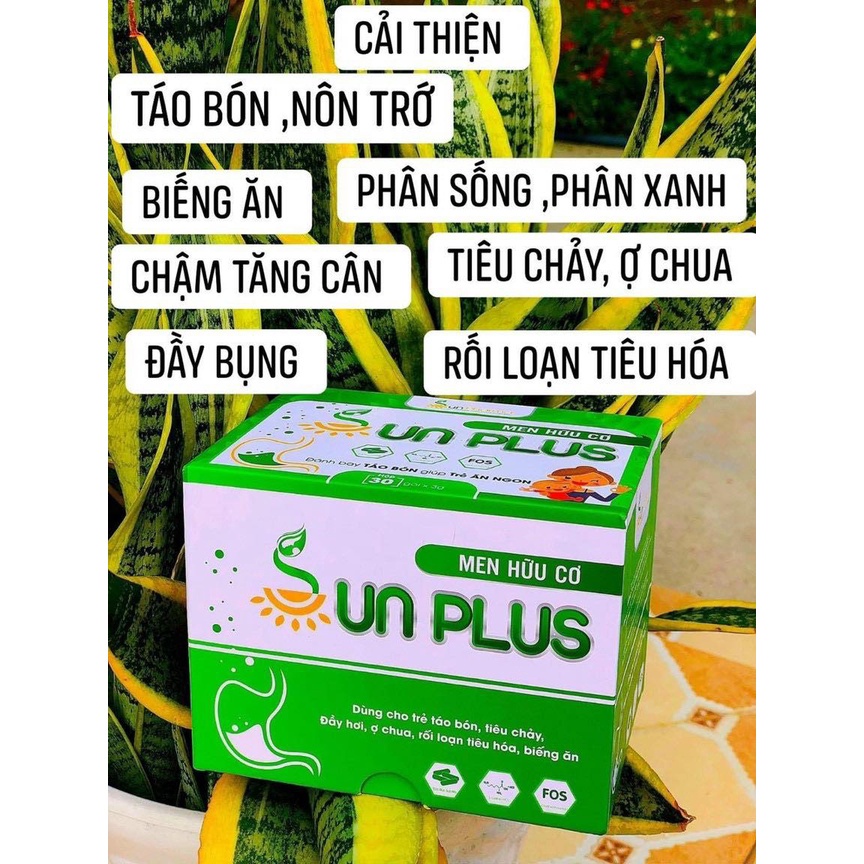 Men sống hữu cơ Sunplus hết táo bón đầy hơi hộp 30 gói chính hãng
