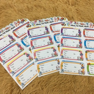 Nhãn vở Bình Minh 8 ô