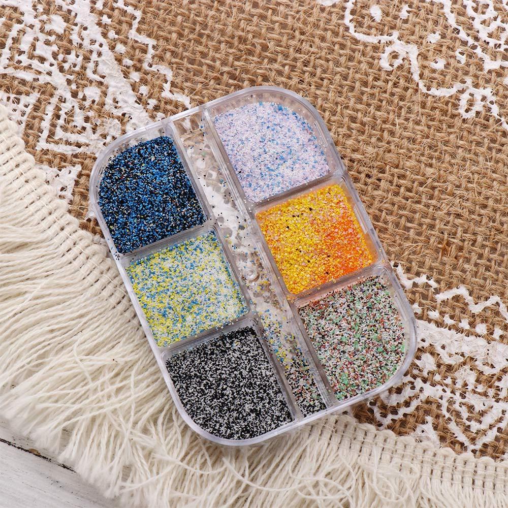 Hộp Bột Kim Tuyến Nhiều Màu Sắc Dùng Trang Trí Móng Tay Nghệ Thuật Thời Trang