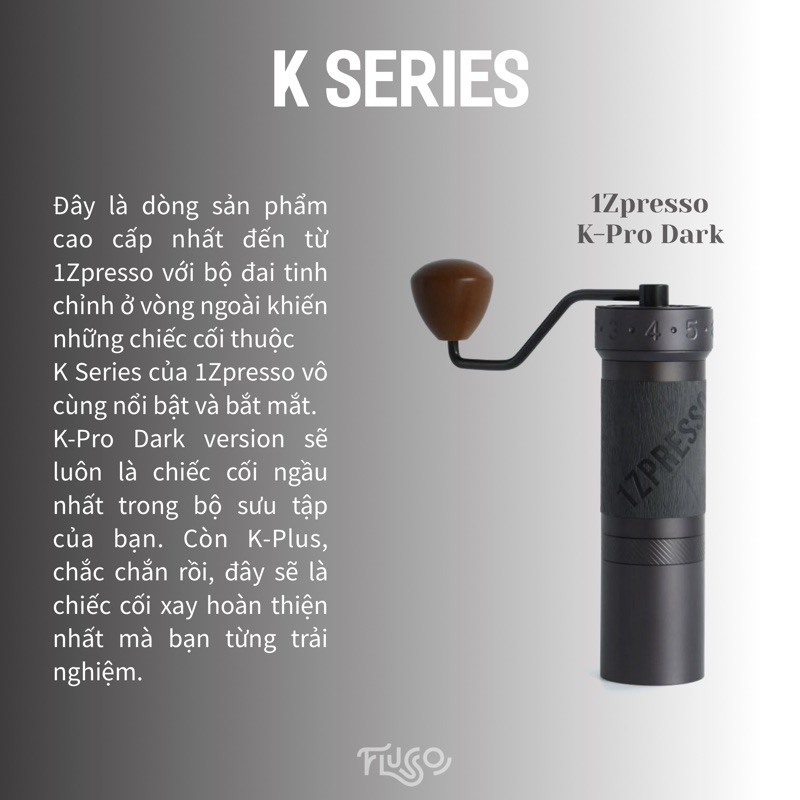 Cối xay cà phê 1Zpresso K-Pro Dark + Travel Case (bảo hành chính hãng 12 tháng)