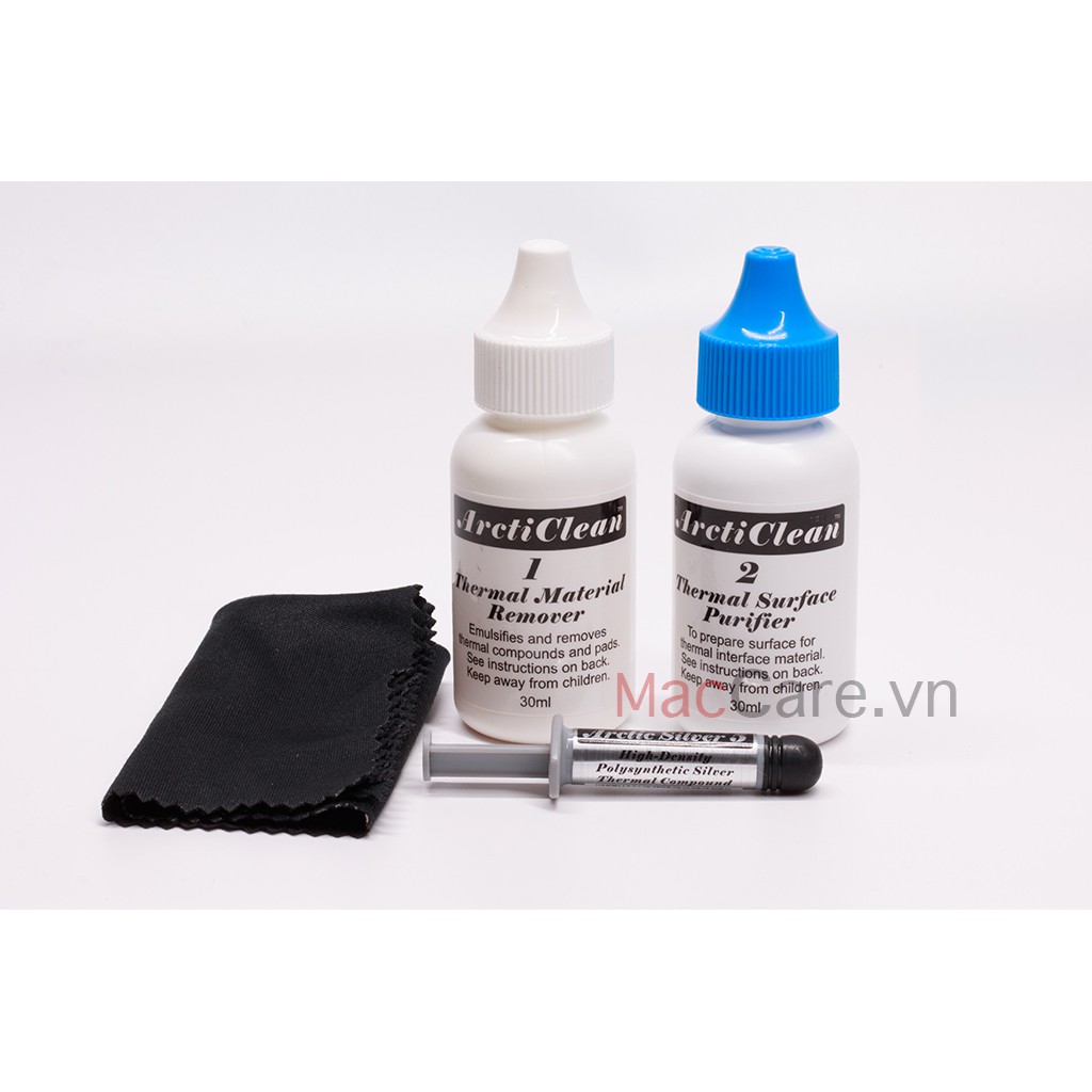 Set keo tản nhiệt + dung dịch ArctiClean, khăn vệ sinh CPU