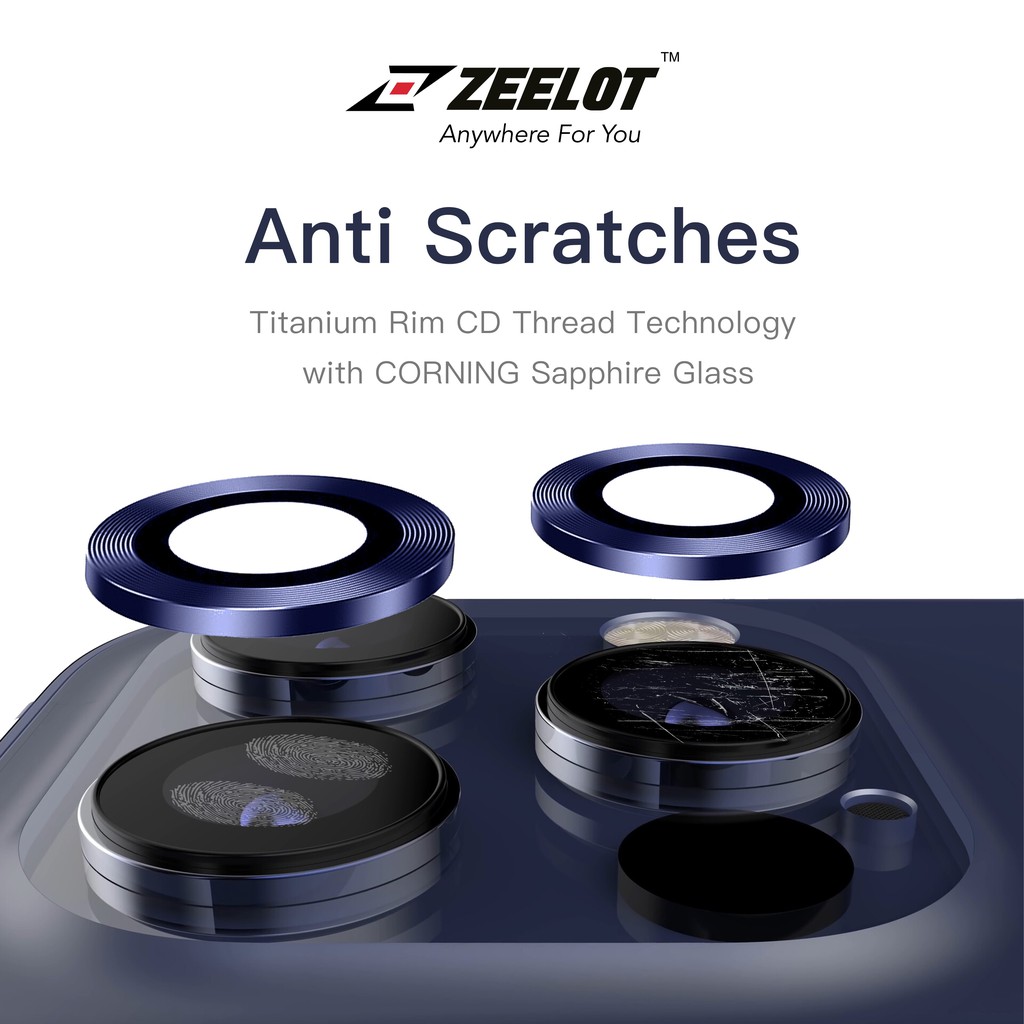 Kính Cường Lực Camera Lens Zeelot Titanium iPhone 12 Pro Max / 12 Pro / 12 / 12 Mini / 11_ Chính hãng