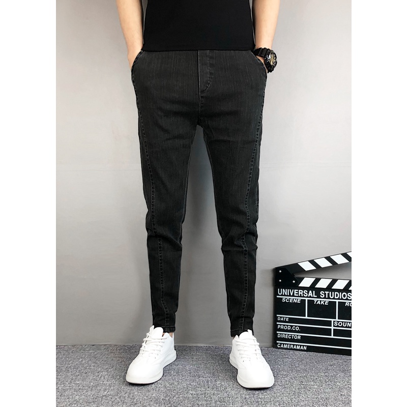 Quần Jogger Jean Nam (Màu Đen) Ống Suông Đứng Chất Vải Jean