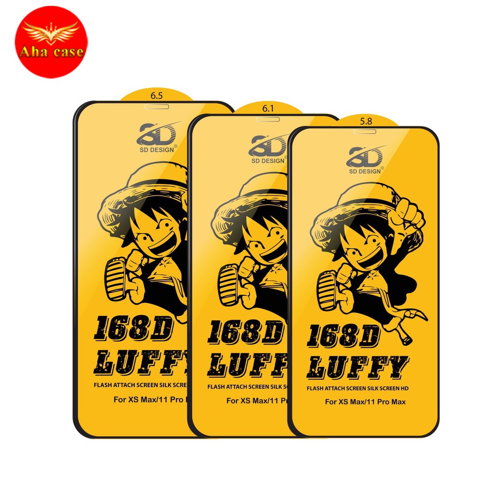 [Chính Hãng] Kính cường lực dành cho Iphone 168D LUFFY Ip 6/6s/7/7plus/8/8plus/plus/x/xr/xs/11/12/pro/max, miếng dán