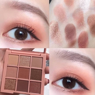 Bảng phấn mắt tông đất lì/ánh nhũ màu sắc tương phản lâu trôi không phai màu cho người mới tập trang điểm