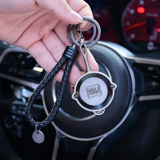 Combo móc khóa chảo pubg dây da - chất liệu cao cấp