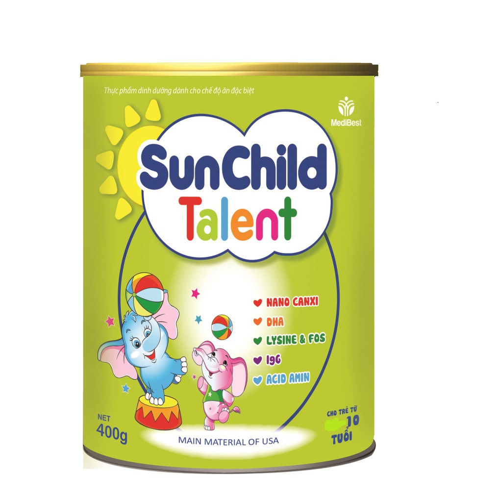 Sữa Sunchild Talent cho bé suy dinh dưỡng, ốm, khó nhai, khó nuốt 900gr