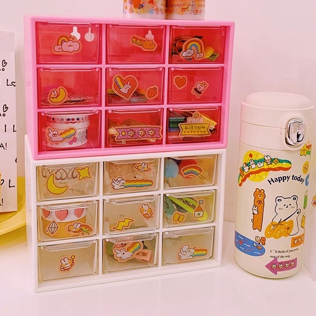 HỘP ĐỰNG 9 NGĂN ĐỂ VẬT DỤNG / DÙNG LÀM DECOR TRANG TRÍ