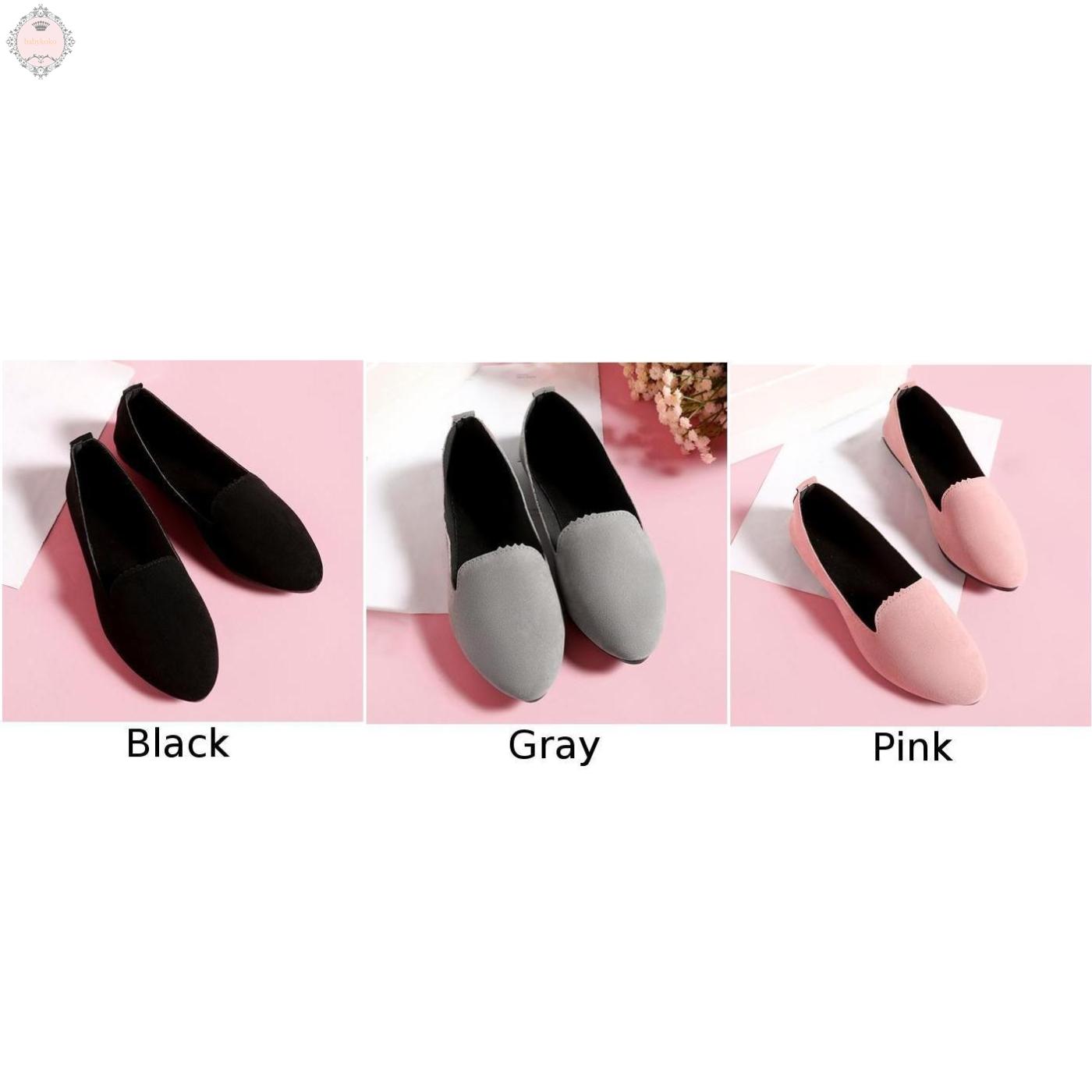 Giày Búp Bê Da Lộn Thoáng Khí Thời Trang Cho Nữ