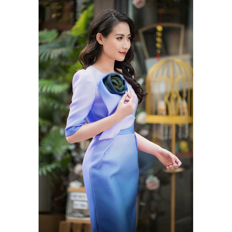 ĐẦM ÔM BODY OMBRE LOANG MÀU ĐÍNH HOA