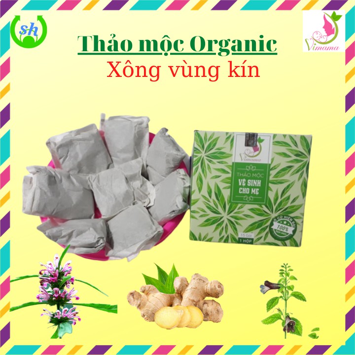 Thảo mộc xông vùng kín Vimama Organic - hộp 15 gói túi lọc