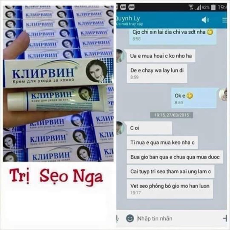 Kem mờ sẹo Klirvin của Nga hỗ trợ giảm thâm sáng da hiệu quả