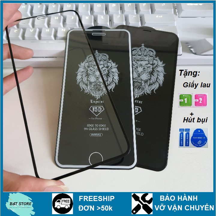 Cường Lực Iphone 15D Chính Hãng Remax  FULL MÀN, VIỀN NHỎ Ip 6/6s/6Plus/7Plus/8Plus/X/Xs/Xr/XsMax/11/11ProMax/12/12 Pro