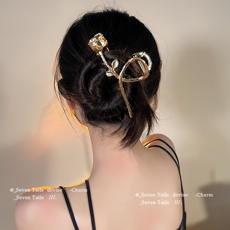 Kẹp tóc AY kiểu hoa hồng thanh lịch thời trang dành cho nữ