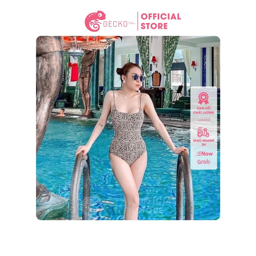 Bikini Đồ Bơi 1 Mảnh Da Beo Tay Dài, Suit Xẻ Cao GK0146 (Ảnh Thật)