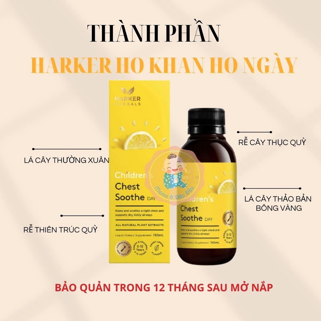 Siro HARKER CHEST SOOTHE cho bé ho khan, ho gió, ho tức ngực