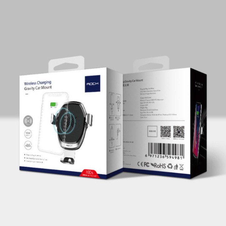 Sản Phẩm Giá Đỡ Điện Thoại-Sạc Không Dây-Sạc Thông Minh-Ô Tô-Chính Hãng-Rock-RWC0246 .