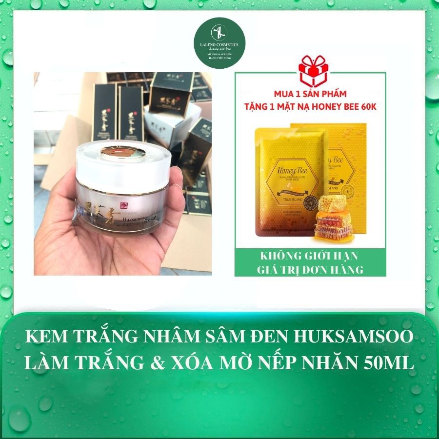 [HÀNG CHÍNH HÃNG] KEM NHÂN SÂM ĐEN 10% - LÀM TRẮNG VÀ CHỐNG LÃO HÓA HUKSAMSOO BLACK GINSENG WHITENING CREAM 50ml