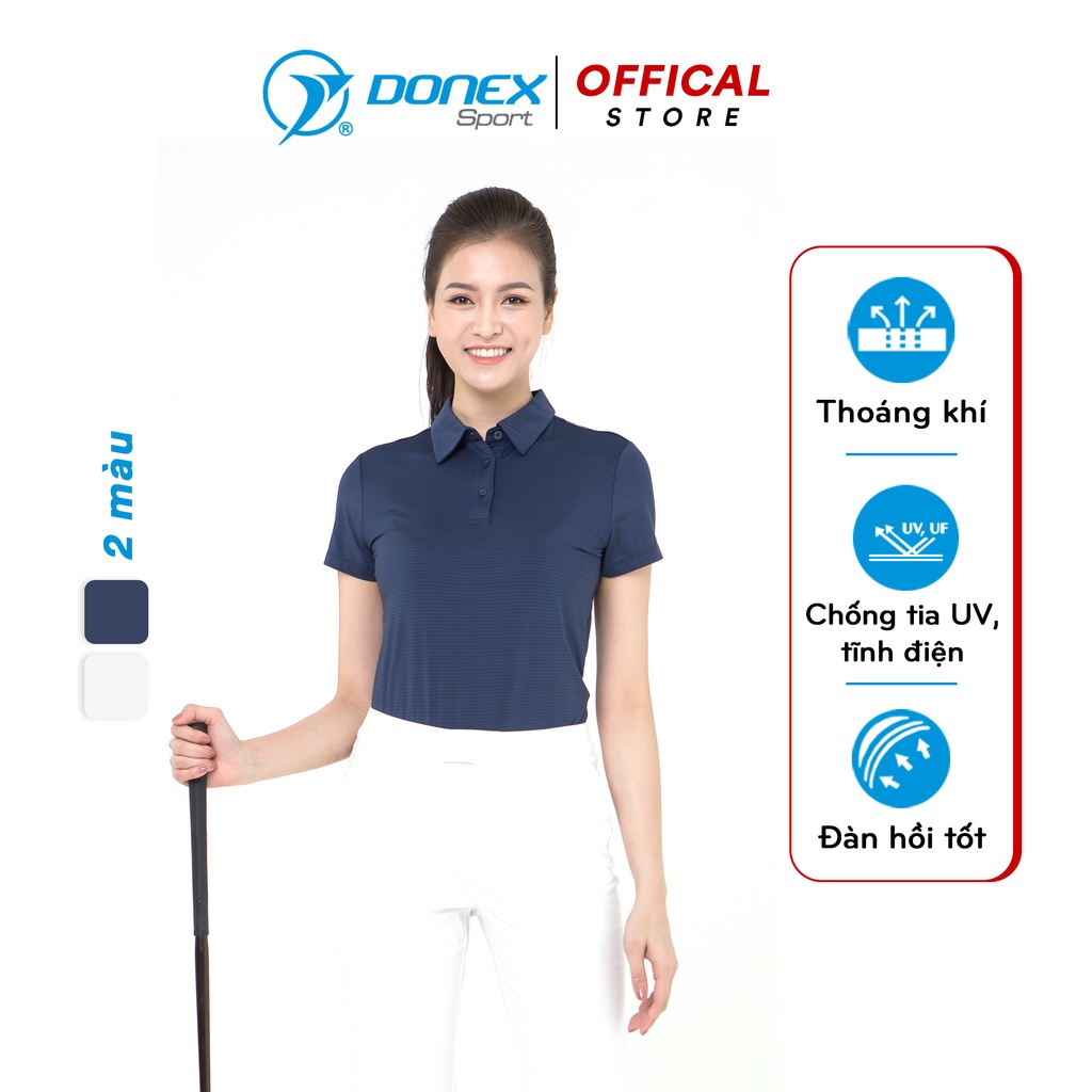 Áo thể thao nữ golf có cổ DONEXPRO Form Classic, Tôn Dáng, Chất Vải Cao Cấp Cực Mát, Bền Màu, Thoáng Hơi AC-3616