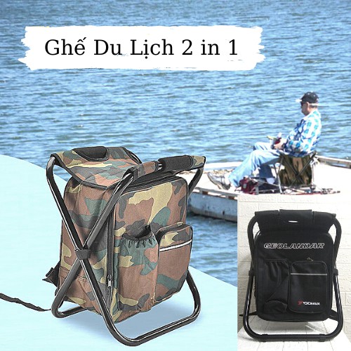 [Siêu Gọn Nhẹ] Ghế Balo Du Lịch Phượt Câu Cá Đa Năng 2 in 1