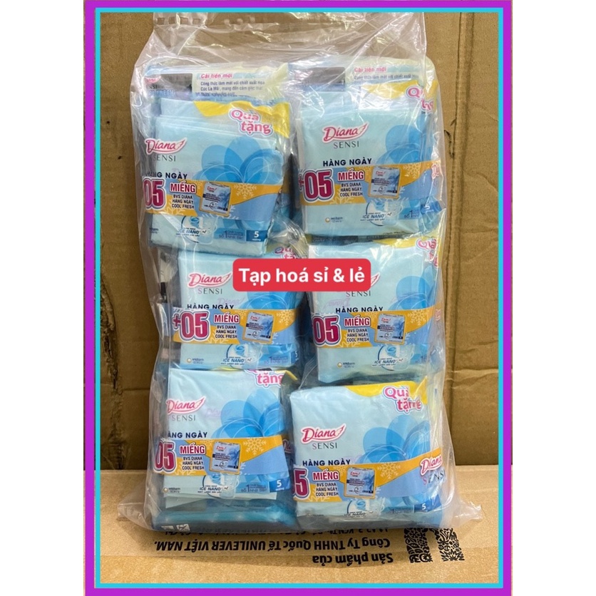 6 gói diana sensi cool fresh mát dịu hoa cúc mỏng cánh (1 gói 8 miếng)