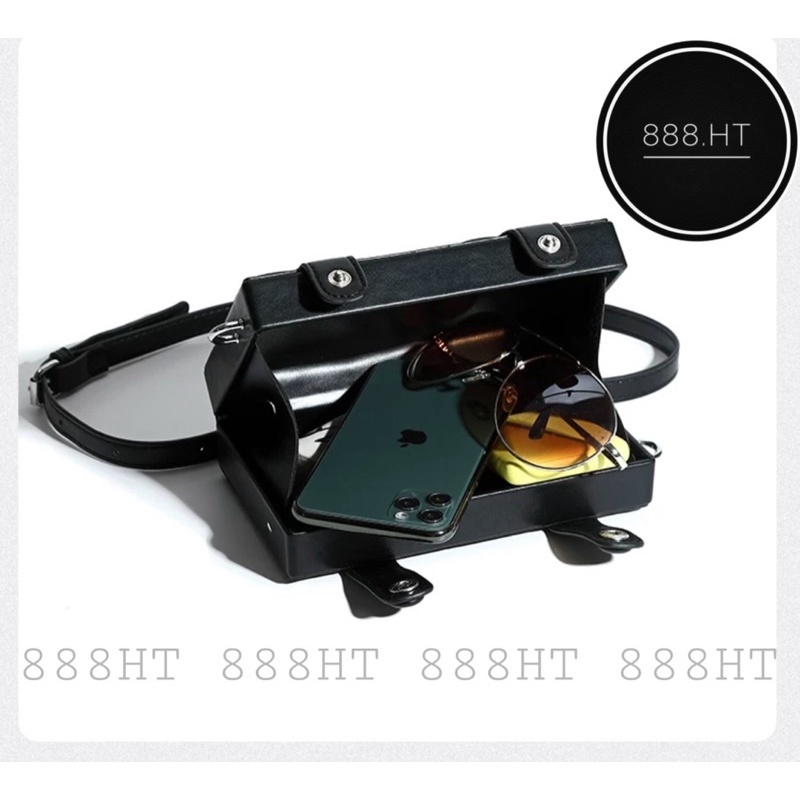 Túi đeo chéo nam nữ hộp chữ nhật màu đen unisex